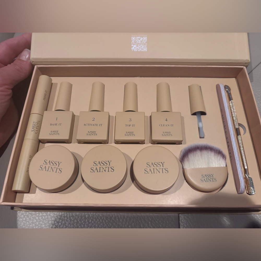Sassy Saints at-home nail manicure kit.